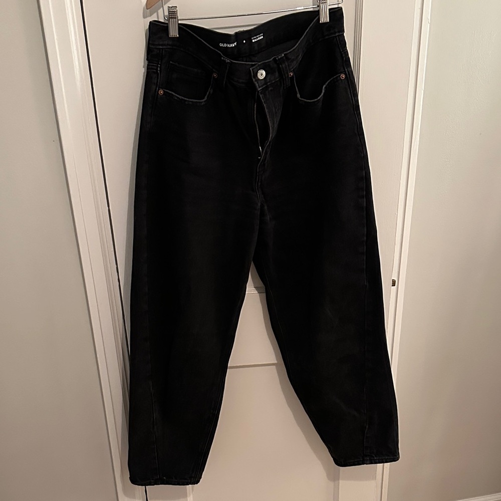 Old Navy Extra High Rise Balloon Black Jeans